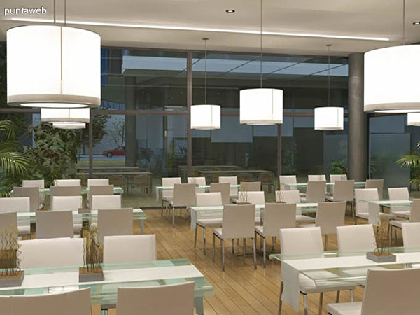 Render del sal�n de fiestas, su decoraci�n e iluminaci�n.