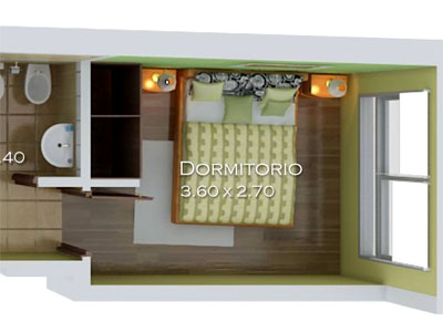 Cocina de los apartamentos tipo 1 