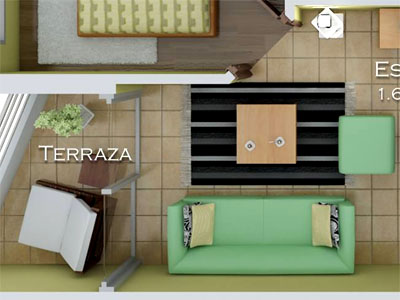 Dormitorio de los apartamentos tipo 2  