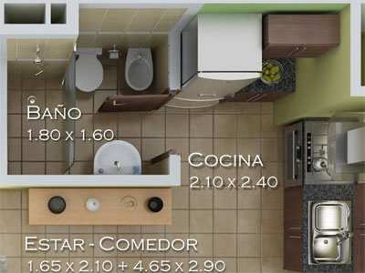 Estar comedor de los apartamentos tipo 2  