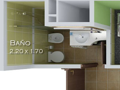 Ba�o de los apartamentos tipo 2  