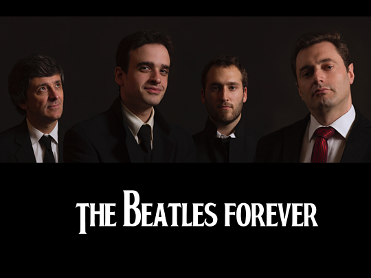 Foto oficial de la banda, de izquierda a derecha Ringo (Fernando), Paul (Daniel), George (Federico) and John (Marcelo)<br>