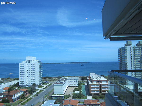 The window of the suite offers views over the bay of Punta del Este.