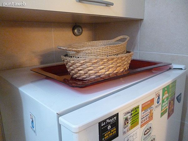 Refrigerator in the kitchen.