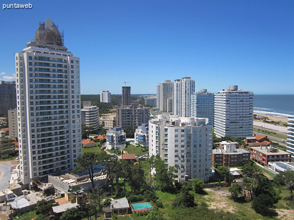 View from the terrace balcony eastward over the suburbs.