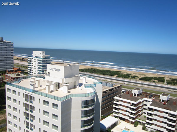 View from 18th floor balcony to the southeast over the Atlantic Ocean.