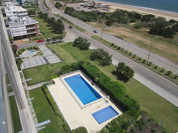 View Claudio Williman Rambla towards the peninsula from the enclosed balcony.