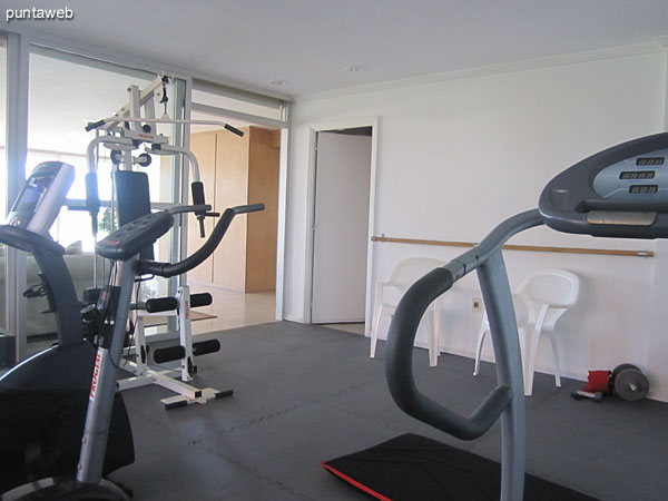 Gym. Located at the back of the reception on the south side.