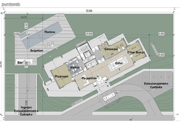 Area de esparcimiento y recepcin en Planta Baja del edificio.