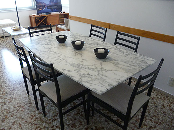 Partial view of living room from the dining space.