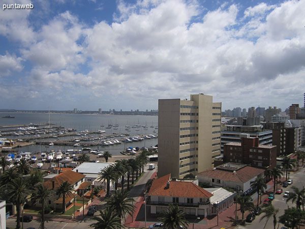 View to the marina from the window of the second bedroom.