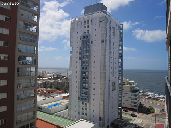 View to the marina and part of the Av. Gorlero from the window of the second bedroom.