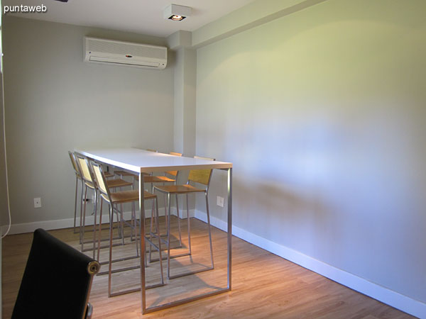 Extreme high table with chairs in the meeting room business.