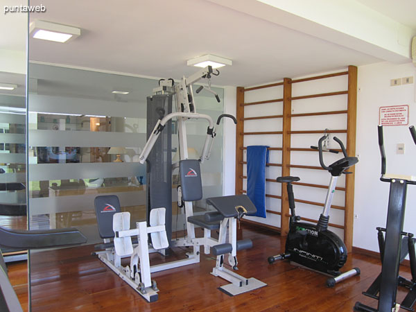 Gym. Located at the back of the building on the west side downstairs.<br><br>It is accessed by the adult ward.<br><br>Equipped with treadmills, stationary bikes and weight systems.