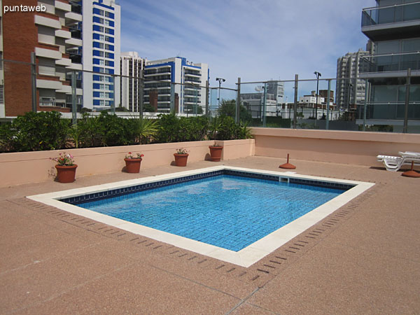 Overview of the outdoor swimming pool for adults.