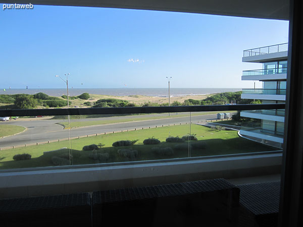 View east on the street side of the building from the living room.