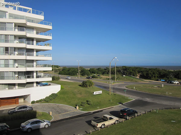 View from the corner of the balcony in L east on the beach Brava.