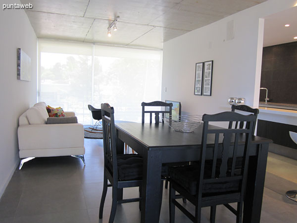 View of being in the living room.<br><br>To the left of the image the access corridor to the master bedroom with windows to the terrace balcony.