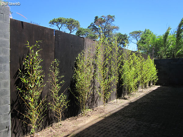 Entrada al garaje desde la calle lateral este.