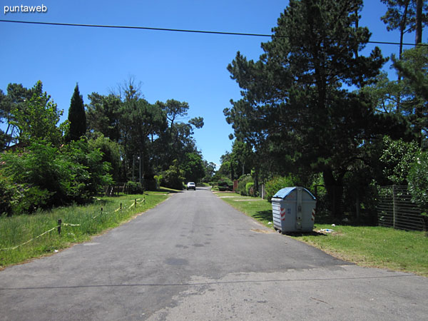 Streets around the building, wooded residential neighborhood.