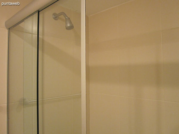 Detail of faucets and fixtures in the bathroom of the suite.