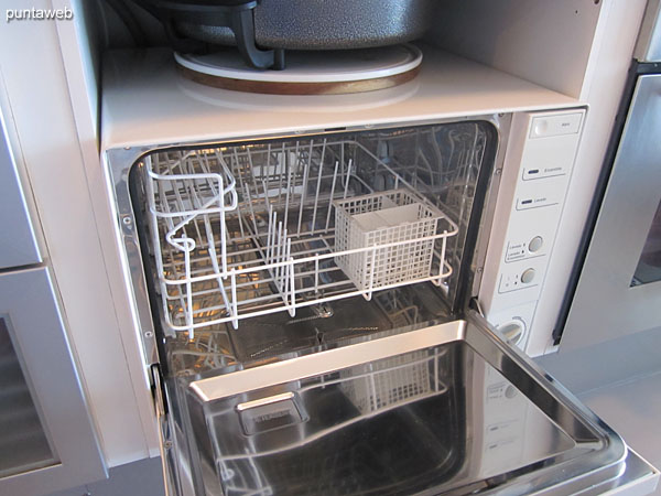 Detail of stainless steel double sink.