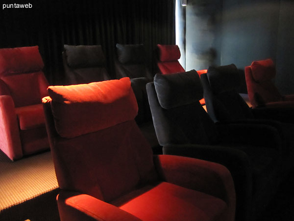Detalle del sistema de video en la sala de cine.