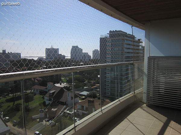 View westwards over the sunset from the second terrace apartment balcony.<br><br>In the background the towers of the La Pastora and Aidy Grill in the anteroom to the peninsula.