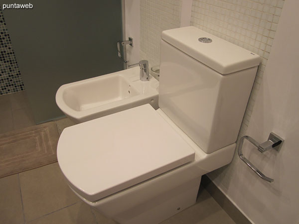 Detail of single handle faucet bathroom of the suite.