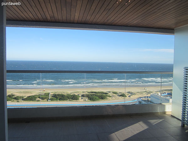Brava overlooking the beach from the living room window over the Atlantic Ocean.