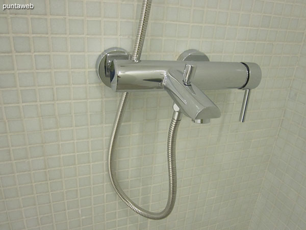 Shower and glass screen in the bathroom of the master suite.