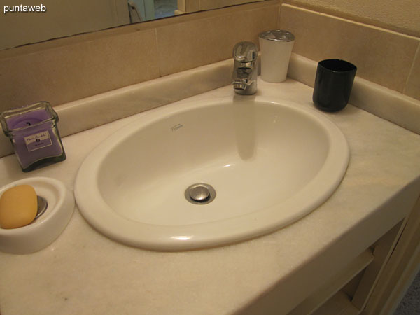 Bathroom interior. Conditioning with shower and glass screen.