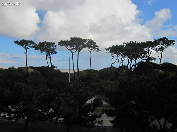 Vista hacia el oeste sobre los mdanos de la playa Mansa desde la ventana del living comedor.