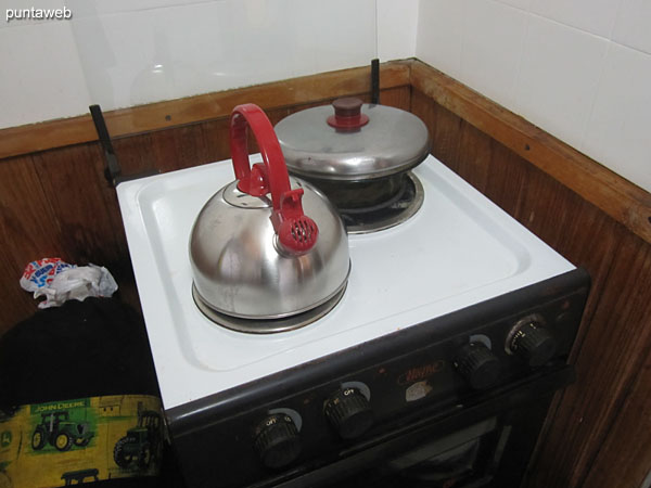 Cupboard in the kitchen on the counter.