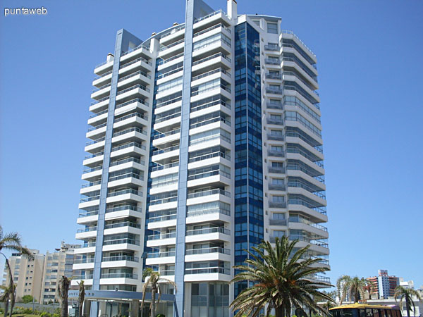 View from the apartment balcony terrace towards the peninsula of Punta del Este.