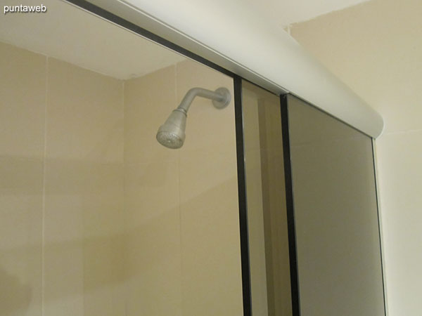 Detail of fittings and fixtures in the bathroom of the suite.