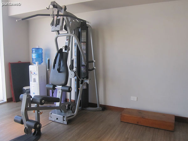 Fitness center. Located on the ground floor facing the back. Equipped with tapes, stationary bikes, weight machines and other items.