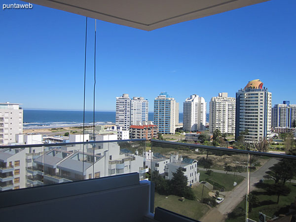 View west from the suite. This window allows access to the terrace balcony of the apartment.