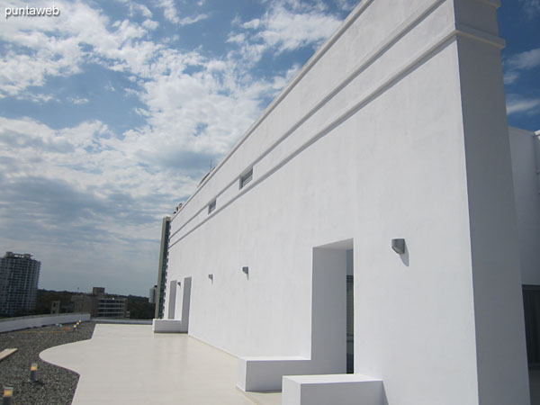 View south from the terrace of the building.