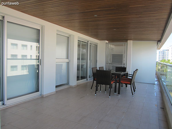 View to the southwest from the corner of the terrace balcony.