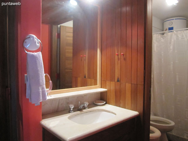 Detail of carpentry in lapacho wood of the closets in the master suite.