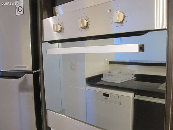 Detail of electric oven and microwave oven.