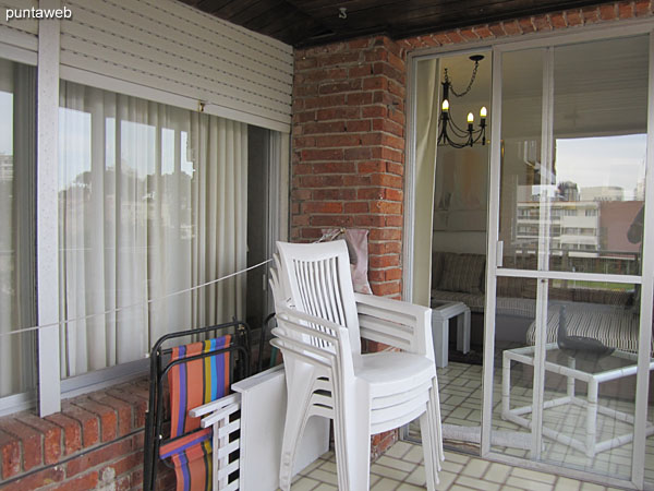 View from balcony terrace to the east on residential neighborhood.