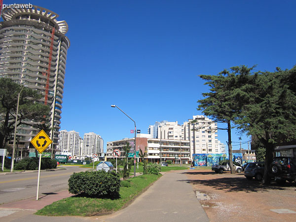 Facade of the building on the east side where the apartment is located.