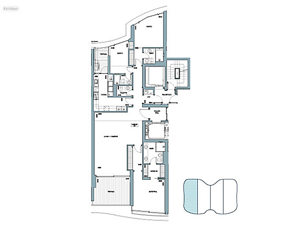 Torre 1 – The Residences – Unidad 603<br>Planta tipo 03<br><br>Residencia: 149.89 m<br>Terraza: 22.51 m<br>Circulacin vertical: 18.50 m<br><br>Metros comerciales vendibles: 190.92 m