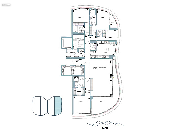 Torre 1 – The Residences – Unidad 1804<br>Planta tipo 04<br><br>Residencia: 198.40 m<br>Terraza: 35.26 m<br>Circulacin vertical: 24.43 m<br><br>Metros comerciales vendibles: 259.09 m