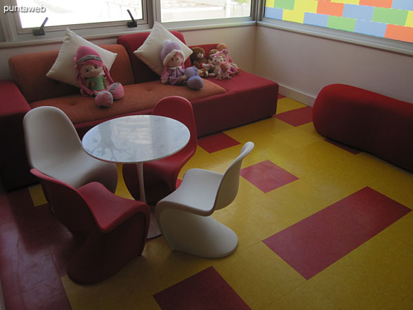 Detail of furniture in the playroom for children.