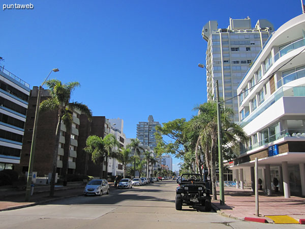 View of Av. Gorlero towards the center of the peninsula from the corner of the building.