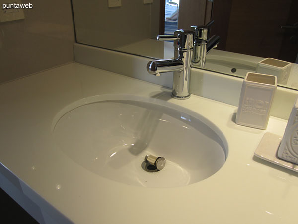 Detail of taps in the bathroom of the main suite.