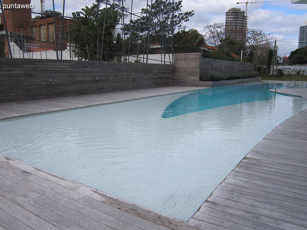 Outdoor pool. Located opposite the quiet part of the building.